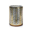 Zodax 9.5" Gold Laser-Etched Metallic Glass Hurricane Candle Holder