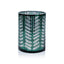 Zodax 9.5" Green Laser-Etched Metallic Glass Hurricane Candle Holder