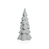Zodax 11" Snow-Covered Flocked Ceramic Decorative Trees, Holiday Tabletop Dcor, Set of 4