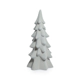 Zodax 14" Snow-Covered Flocked Ceramic Decorative Trees, Holiday Tabletop Dcor, Set of 4