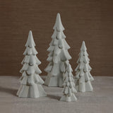 Zodax 14" Snow-Covered Flocked Ceramic Decorative Trees, Holiday Tabletop Dcor, Set of 4