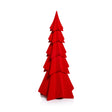 Zodax 12.5" Red Flocked Decorative Trees - Holiday Tabletop Dcor, Set of 4