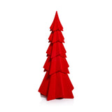 Zodax 12.5" Red Flocked Decorative Trees - Holiday Tabletop Dcor, Set of 4
