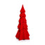 Zodax 12.5" Red Flocked Decorative Trees - Holiday Tabletop Dcor, Set of 4