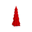 Zodax 15.5" Red Flocked Decorative Trees - Holiday Tabletop Dcor, Set of 4