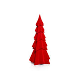 Zodax 15.5" Red Flocked Decorative Trees - Holiday Tabletop Dcor, Set of 4