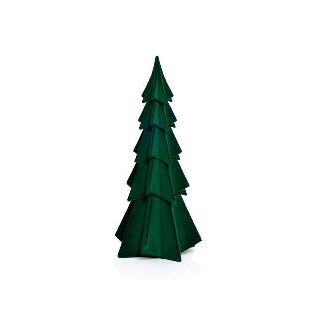 Zodax 12.5" Green Flocked Decorative Trees - Holiday Tabletop Dcor, Set of 4