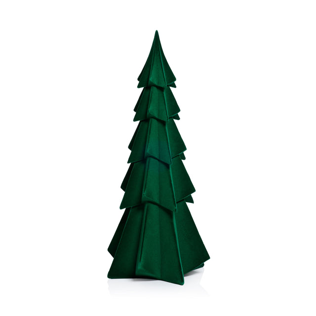Zodax 15.5" Green Flocked Decorative Trees - Holiday Tabletop Dcor, Set of 4