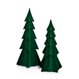 Zodax 15.5" Green Flocked Decorative Trees - Holiday Tabletop Dcor, Set of 4