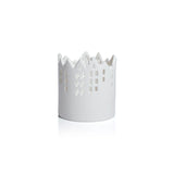 Zodax 4.5" Skyline Ceramic Multipurpose Hurricanes or Planters, Decorative Holders, Set of 2