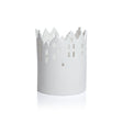 Zodax 7" Skyline Ceramic Multipurpose Hurricanes or Planters, Decorative Holders, Set of 2