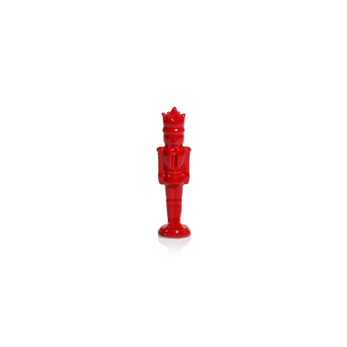 Zodax Hartwin Ceramic Red Nutcracker Figurines, Set of 4, Holiday Tabletop Dcor