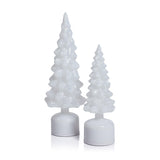 Zodax 11.75" LED Glass Rotating Tree, Holiday Lighted Table Dcor