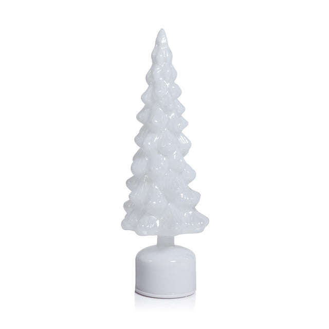Zodax 15.75" LED Glass Rotating Tree, Holiday Lighted Table Dcor