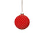 Zodax 3.25" Red Flocked Glass Ball Christmas Ornaments with Gold Accents, Set of 6
