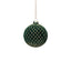 Zodax 3.25" Green Flocked Glass Ball Christmas Ornaments with Gold Accents, Set of 6