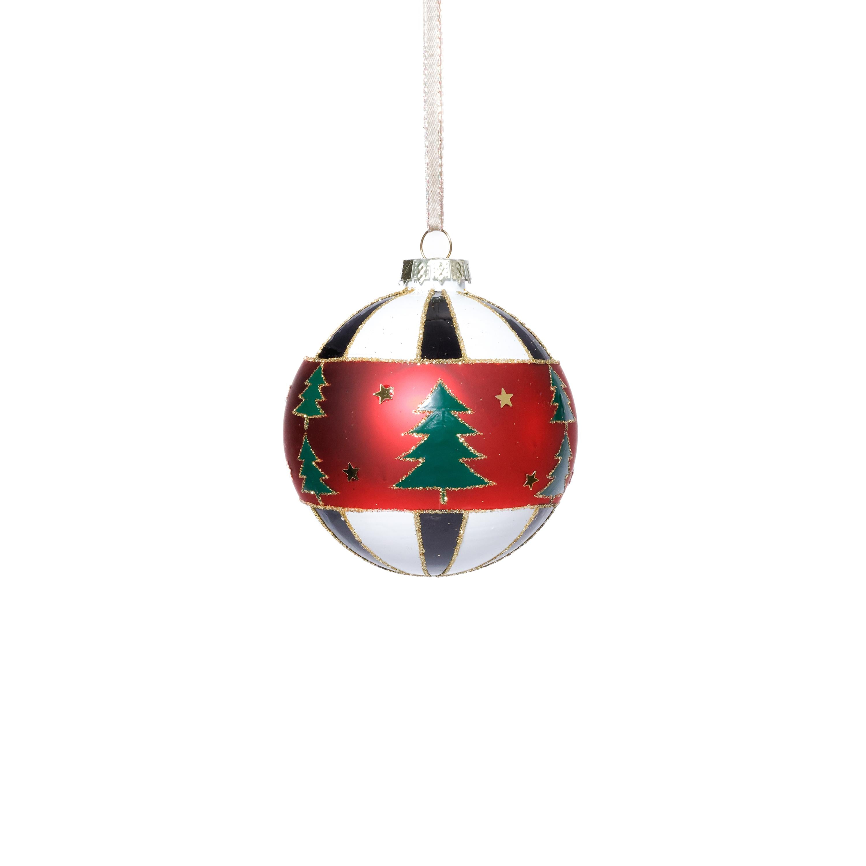 Zodax Tree Motif Glass Ball Ornaments - Thumbnail 2