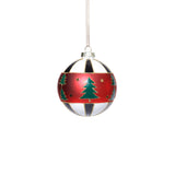 Zodax 3.25" Tree Motif Glass Ball Christmas Ornaments, Set of 6