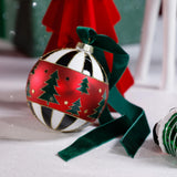 Zodax 4" Tree Motif Glass Ball Christmas Ornaments, Set of 6