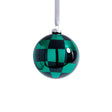 Zodax 4" Checkered Glass Ball Christmas Ornaments, Set of 6