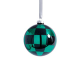 Zodax 4" Checkered Glass Ball Christmas Ornaments, Set of 6