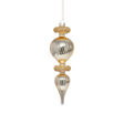 Zodax Gold Beaded Glass Finial Holiday Hanging Ornaments, Set of 4