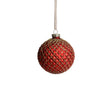 Zodax 3.25" Matte Red Metallic Glass Ball Christmas Ornaments, Set of 6