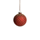 Zodax 3.25" Matte Red Metallic Glass Ball Christmas Ornaments, Set of 6