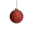 Zodax 4" Matte Red Metallic Glass Ball Christmas Ornaments, Set of 6