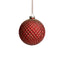 Zodax 4" Matte Red Metallic Glass Ball Christmas Ornaments, Set of 6