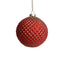 Zodax Matte Red 4-Piece Set Metallic 4.75" Glass Ball Christmas Ornaments