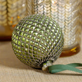 Zodax 3.25" Matte Green Metallic Glass Ball Christmas Ornaments, Set of 6