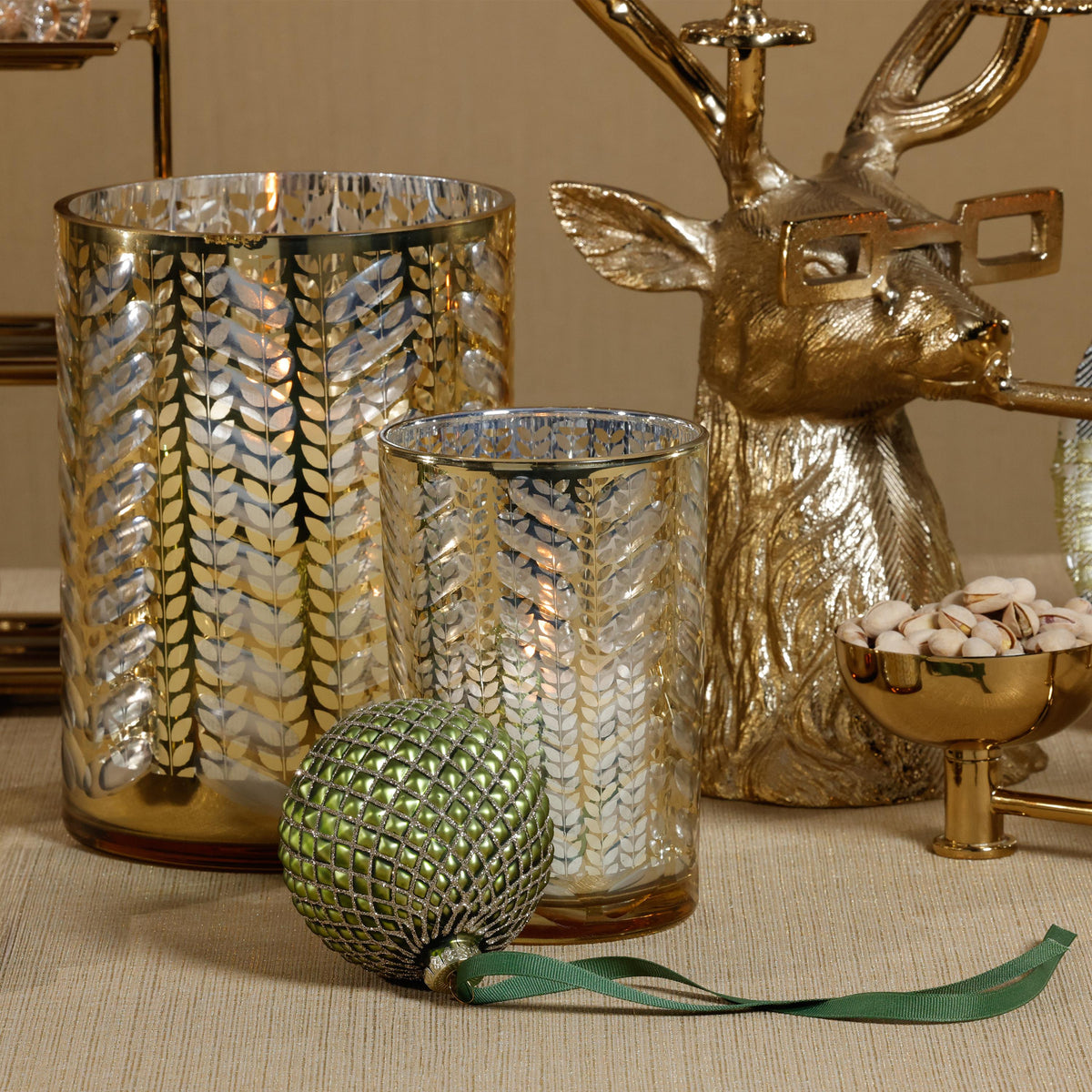 Zodax 3.25" Matte Green Metallic Glass Ball Christmas Ornaments, Set of 6