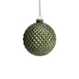 Zodax 4" Matte Green Metallic Glass Ball Christmas Ornaments, Set of 6