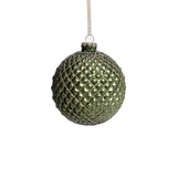 Zodax 4" Matte Green Metallic Glass Ball Christmas Ornaments, Set of 6