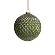 Zodax Matte Green 4-Piece Set Metallic 4.75" Glass Ball Christmas Ornaments