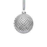 Zodax 4" Shiny Silver Metallic Glass Ball Christmas Ornaments, Set of 6