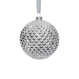 Zodax Shiny Silver 4-Piece Set Metallic 4.75" Glass Ball Christmas Ornaments