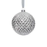 Zodax Shiny Silver 4-Piece Set Metallic 4.75" Glass Ball Christmas Ornaments