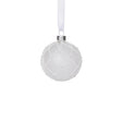 Zodax 3.25" Frosted Glass Ball Christmas Ornaments with White Glitter, Set of 6
