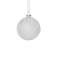 Zodax 4" Frosted Glass Ball Christmas Ornaments with White Glitter, Set of 6