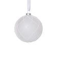 Zodax 4-Piece Set Frosted 4.75" Glass Ball Christmas Ornaments with White Glitter