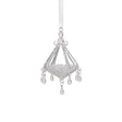 Zodax Silver Chandelier Glass Holiday Hanging Ornaments, Set of 6