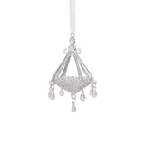 Zodax Silver Chandelier Glass Holiday Hanging Ornaments, Set of 6