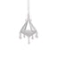Zodax Silver Chandelier Glass Holiday Hanging Ornaments, Set of 6