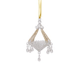Zodax Gold Chandelier Glass Holiday Hanging Ornaments, Set of 6