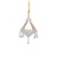 Zodax Gold Chandelier Glass Holiday Hanging Ornaments, Set of 6