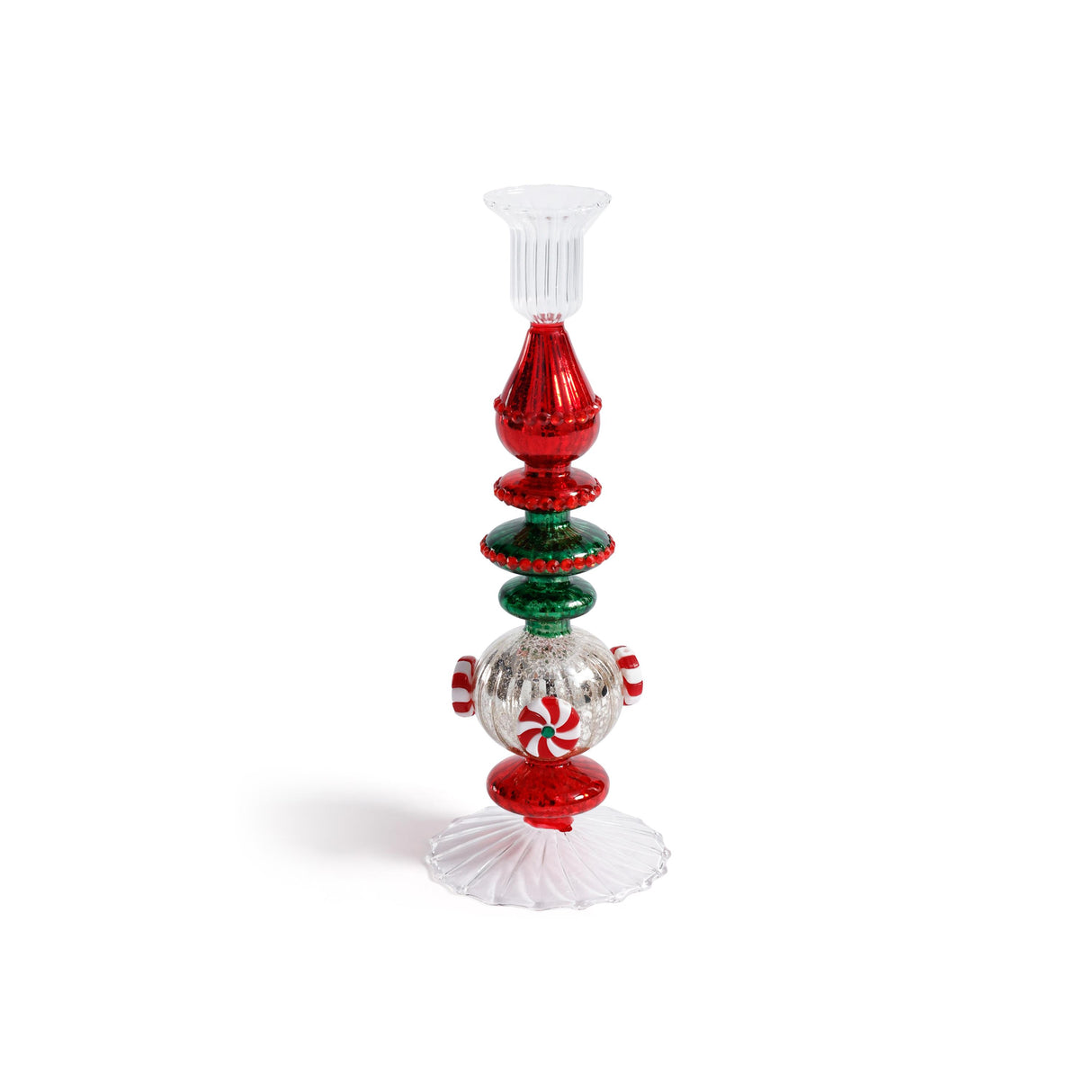 Zodax 10.25" Holiday Mercury Glass Taper Candle Holders, Set of 4