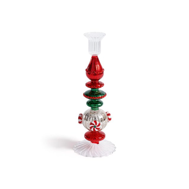Zodax 10.25" Holiday Mercury Glass Taper Candle Holders, Set of 4