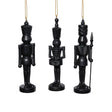 Zodax Black Patrice Soldier Holiday Ornaments, 6 Hanging Pieces (2 Sets of 3 Assorted)
